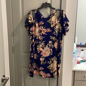 Blue Cold Shoulder Dress Size XL